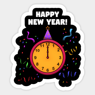 Happy New Year Clock Sticker